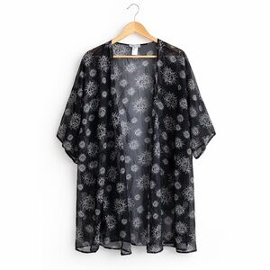 iHeartRaves Celestial Kimono Sheer Black Whimsigoth Boho Goth Festival One Size